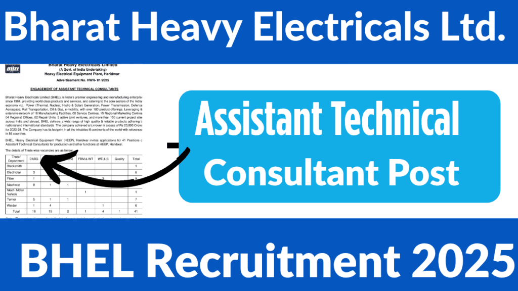 BHEL Assistant Technical Consultants Vacancy 2025